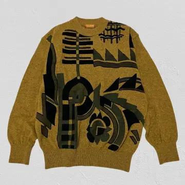 Lancel 빈티지 입체 아트 크루넥 스웨터 모 100% 구제 의류 F