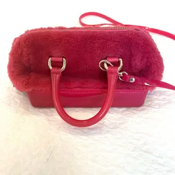 FURLA 캔디백 퍼 숄더백 핑크