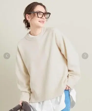 뷰티앤유스 유나이티드 애로우즈 울 캐시미어 니트 화이트