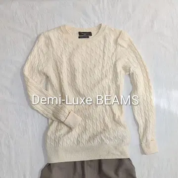 Demi-Luxe BEAMS 게이지 편직 니트 화이트