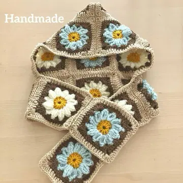 발라클라바 머플러 보닛 니트 모자 할머니 스퀘어 핸드메이드