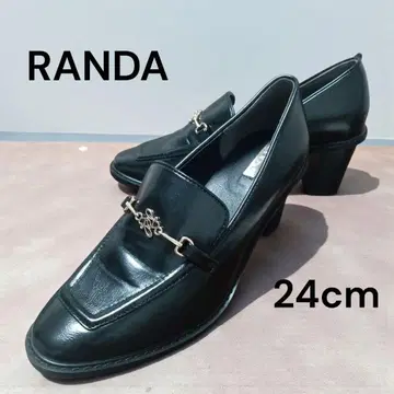 RANDA 란다 모노그램 비트 로퍼 로퍼 펌프스 블랙