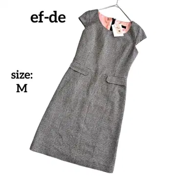 [택 포함 새상품] 에프데 반팔 원피스 무릎 기장 체크 울 가을/겨울 M