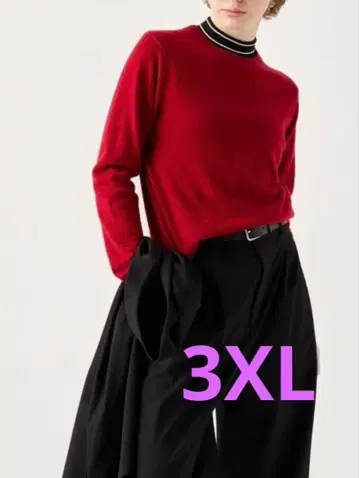 유니클로 캐시미어 크루넥 스웨터 3XL 새상품급 레드