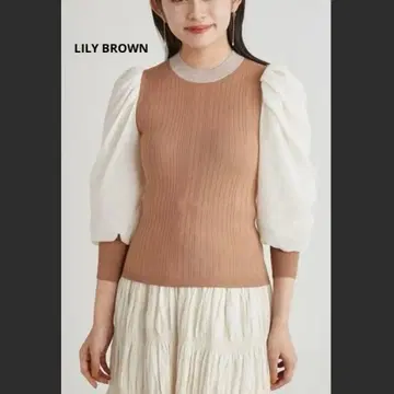 [ LILY BROWN ] 이소재 볼륨 니트탑 퍼프 슬리브