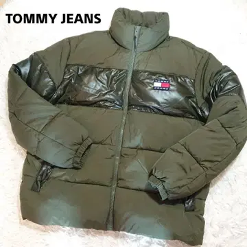 TOMMY JEANS 두툼한 다운 자켓 카키 눕시 XL 사이즈