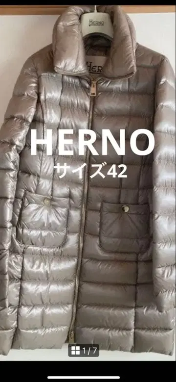HERNO 그레이지 미들 기장 다운 자켓/사이즈 42
