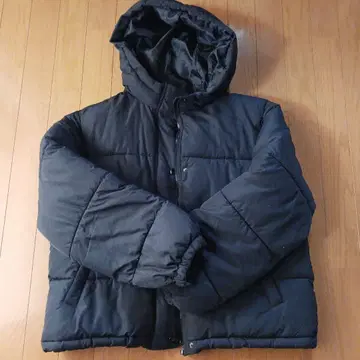 CLIP 후드 부착 다운 자켓 블랙