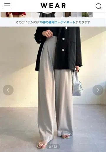 SHENERY 턱 와이드 팬츠 그레이지