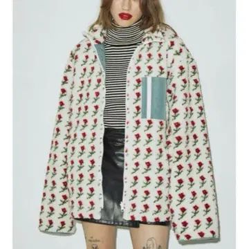 [ 새상품급 ] jouetie 꽃무늬 리버서블 보아 자켓