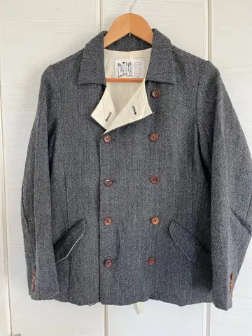 초기 DIGAWEL 헤링본 피 코트