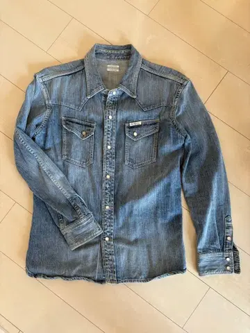 플랫 헤드 데님 셔츠 웨스턴 40