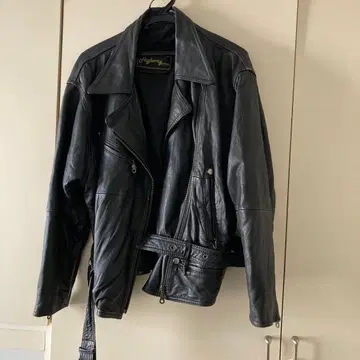 구제 의류 천연 가죽 라이더 자켓 블랙
