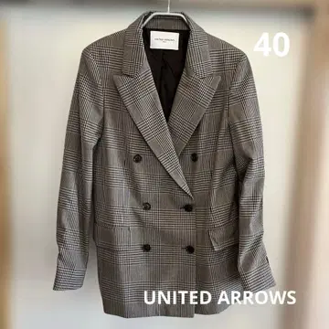 UNITED ARROWS 체크 무늬 테일러드 자켓 40
