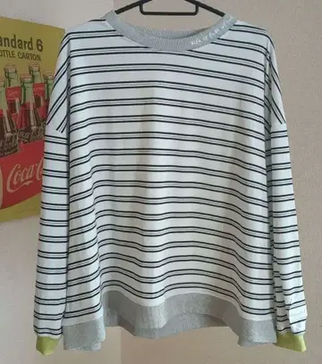 새상품 미사용 LEPSIM 미와타라 씨 기획 자수 보더 긴팔