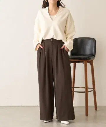 Jena espace merveilleux 트로미 2턱 지퍼 팬츠