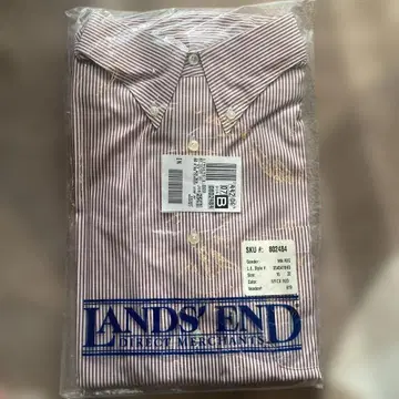 Lands' End 남성용 긴팔 셔츠 16-32 브릭 레드