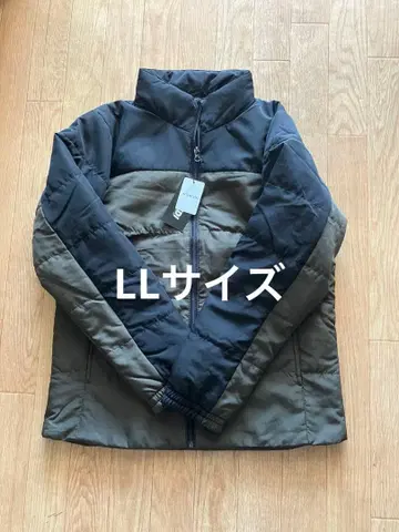 새상품 경량 충전솜 다운 자켓 블랙 카키 투톤 컬러 LL 사이즈