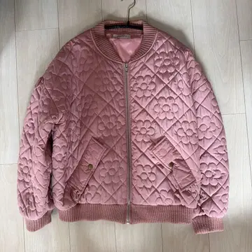 poppy 플라워 퀼팅 블루종 핑크