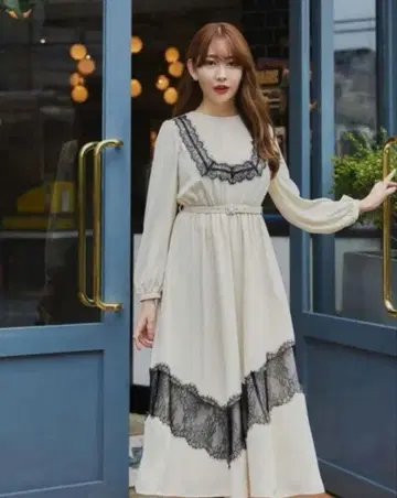 herlipto Rosaline 레이스 트리밍 드레스 S