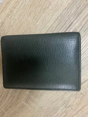 그린 가죽 패스 케이스 카드 포켓 부착