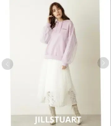 질스튜어트 후드 부착 후드티 라벤더 퍼플