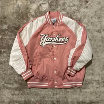 Yankees 바시티 자켓 핑크