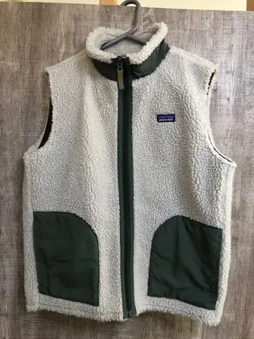 파타고니아 플리스 베스트 kids XXL 화이트/그린
