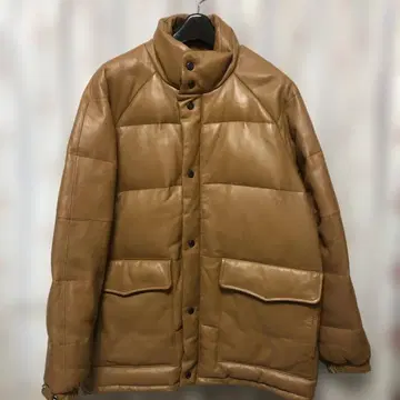 가죽 패딩 자켓 브라운