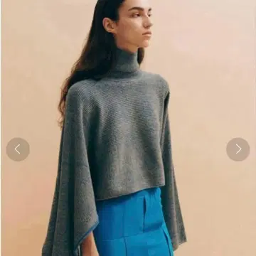 리브 크롭 니트/르쉘 블루/36