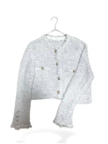 FRAY I.D 트위드 니트 가디건 라이트 그레이