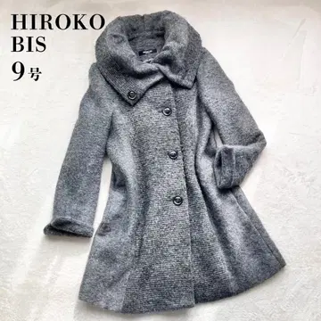 히로코비스 롱 코트 울 경량 여배우 옷깃 미 실루엣 HIROKOBIS