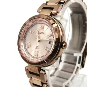 작동 시티즌 XC 손목시계 로즈 사쿠라 스톤 월드 타임 티타늄