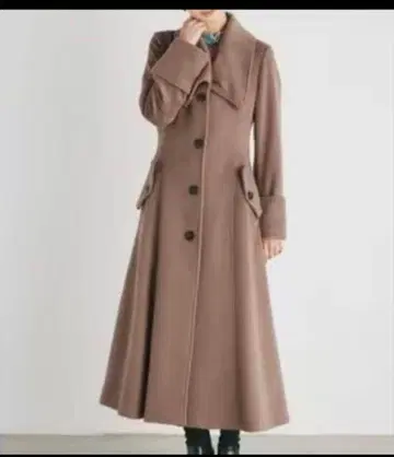 rienda 신데렐라 라인 코트 롱 코트 베이지 브라운