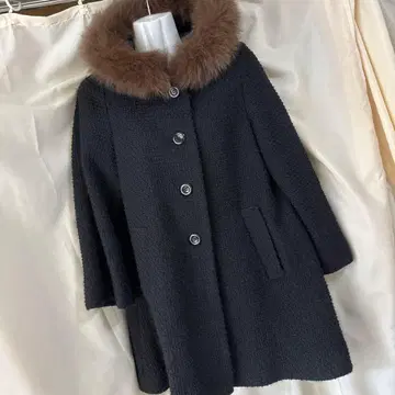 퍼 카라 부착 블랙 자켓 블랙 코트 38 사이즈