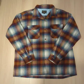 PENDLETON 코튼 샤기 오픈 카라 셔츠