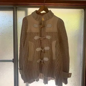 Sacai 더플 니트 울 자켓