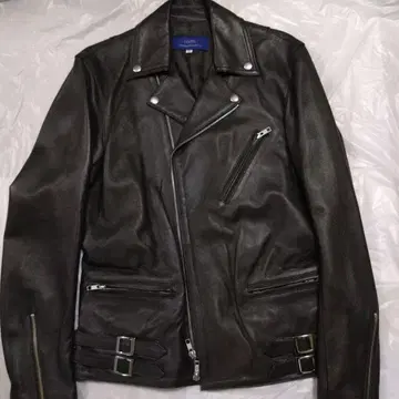 블랙 가죽 더블 라이더 자켓