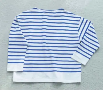 Cacco 러셀 편직 와이드 보더 (롱) mer bleue 화이트 파랑