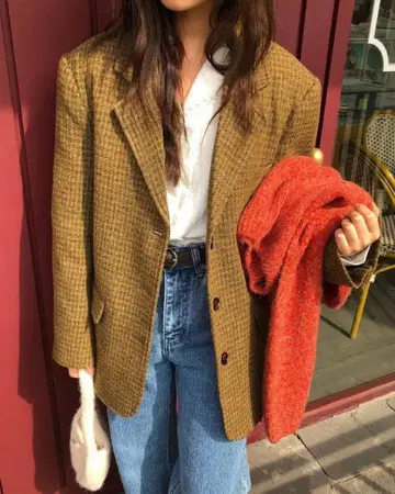 LANDS'END 해리스 트위드 테일러드 자켓 랜드스엔드