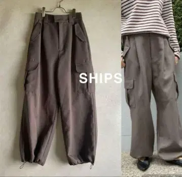 새상품급 쉽스 SHIPS 워크 팬츠 밀리터리 와이드 실루엣 넉넉한