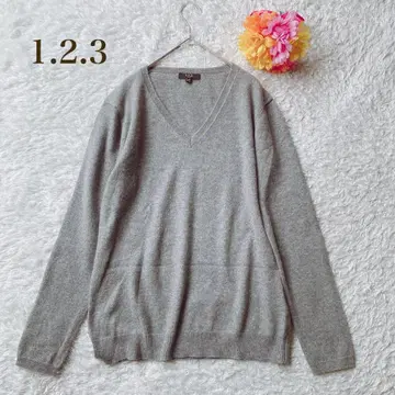 1.2.3 [M] 그레이 V넥 스웨터 젠더리스 심플