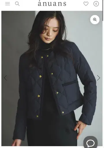 TAIONxanuans 노카라 퀼팅 자켓 네이비