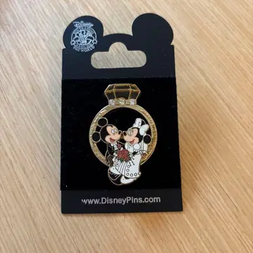 미국 디즈니 핀 배지 미키&미니 웨딩 반지