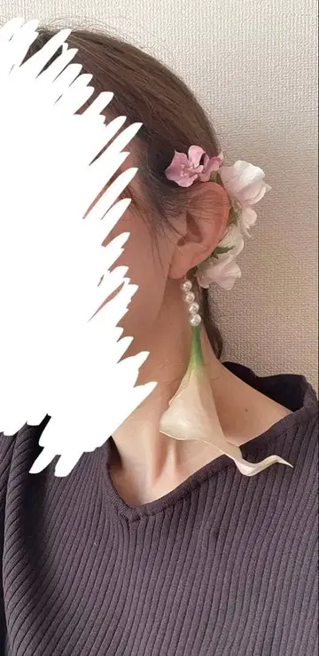 플라워 이어커프 이어커프 웨딩 촬영 액세서리