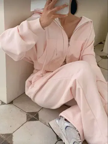 SHEIN DAZY M 사이즈 무지 후드티&팬츠 2세트 무료배송