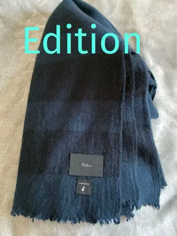 Edition 투모로우랜드 캐시미어 100% 대형 스톨 네이비