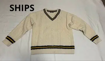 SHIPS (쉽스) 아이보리 V넥 스웨터