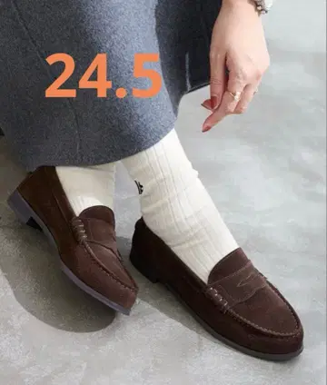 가죽 스웨이드 로퍼 브라운