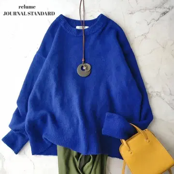 저널 스탠다드 리룸 블루 크루넥 니트 스웨터 믹스사